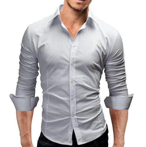 X Slim Long-sleeved Solid Shirt