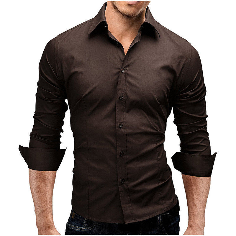 X Slim Long-sleeved Solid Shirt