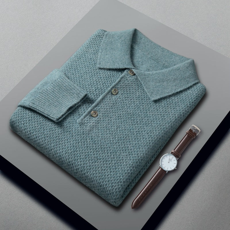 Pique Waffle Weave Cashmere Sweater