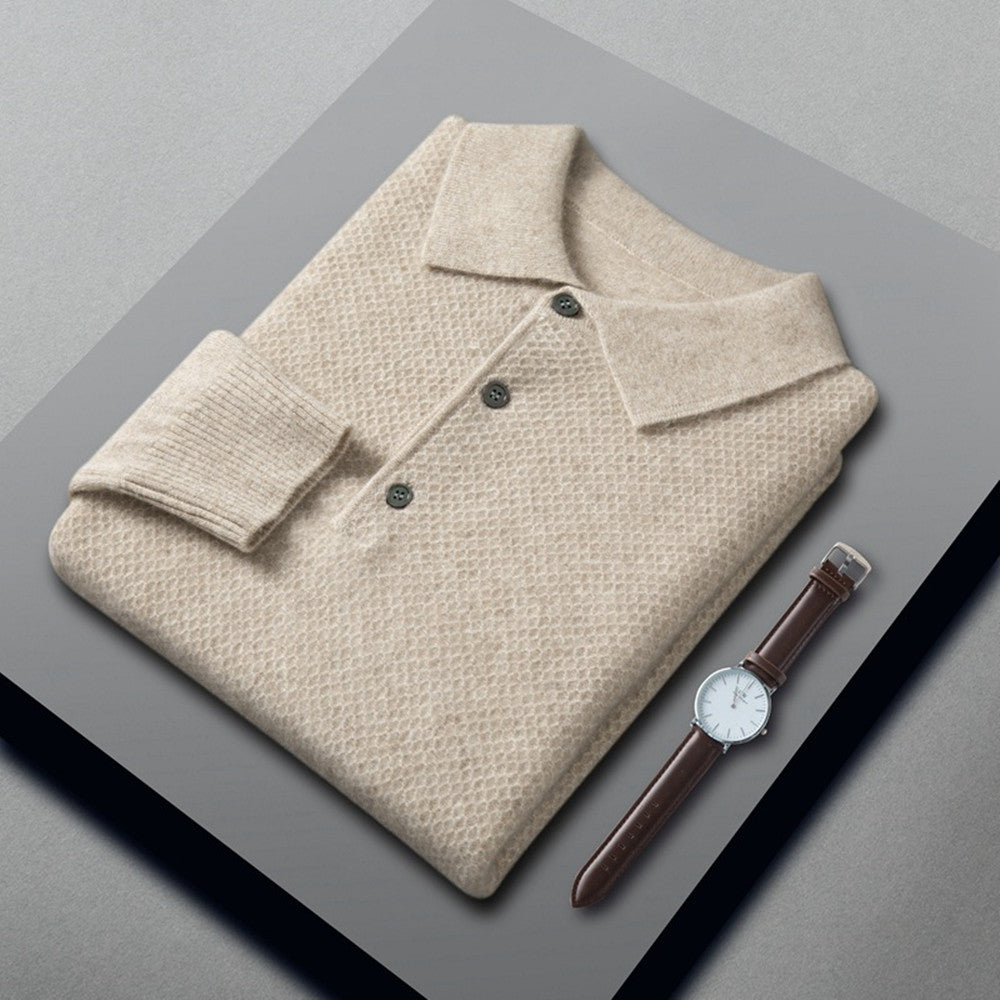 Pique Waffle Weave Cashmere Sweater