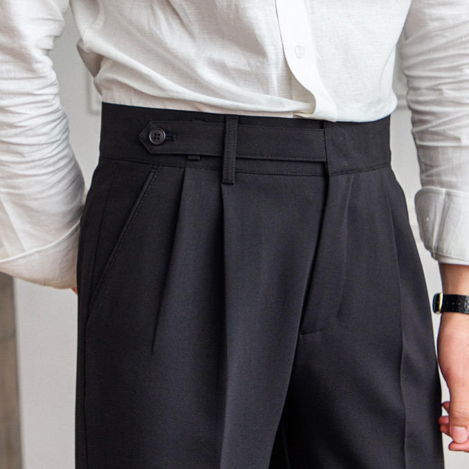Gentry High-waisted Straight-leg Pleated Trouser