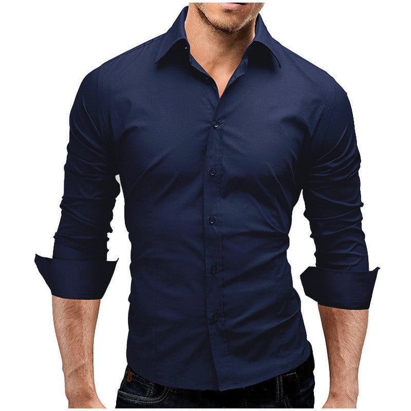 X Slim Long-sleeved Solid Shirt