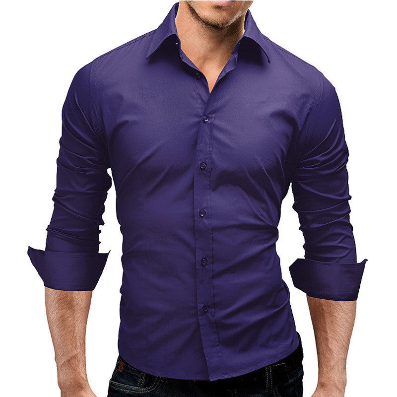X Slim Long-sleeved Solid Shirt