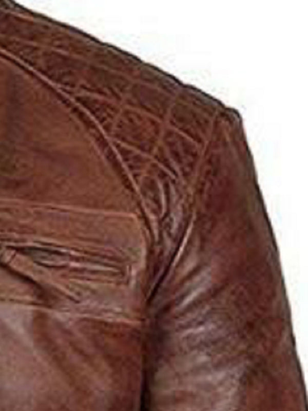 Men's Leather Moto Leather Slim Fit Jacket