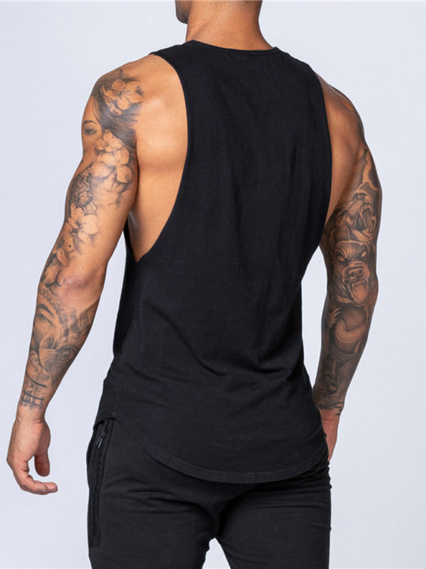 Men's Solid Color Round Neck Casual Breathable Slim Fit Sports shirt