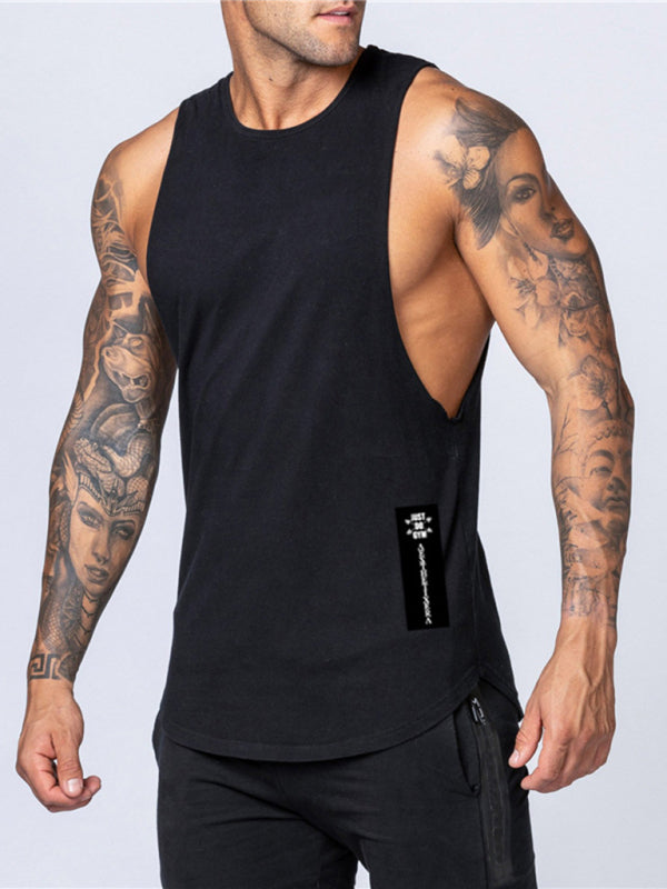Men's Solid Color Round Neck Casual Breathable Slim Fit Sports shirt