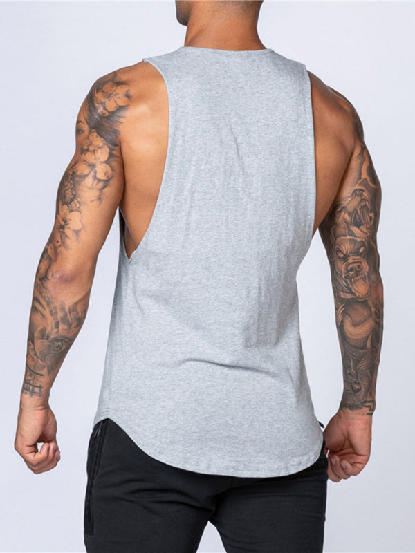 Men's Solid Color Round Neck Casual Breathable Slim Fit Sports shirt