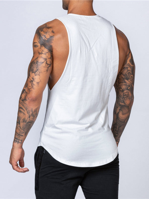 Men's Solid Color Round Neck Casual Breathable Slim Fit Sports shirt