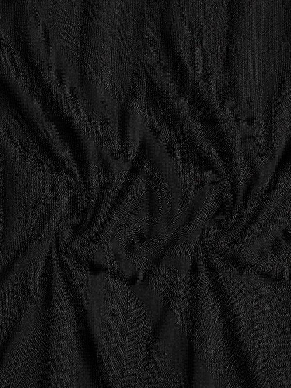 Men's stretch vertical strip long-sleeve V-neck polo