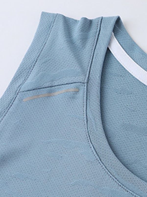 Men's loose round neck breathable and quick drying running training tank