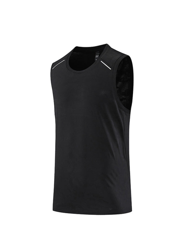 Men's loose round neck breathable and quick drying running training tank