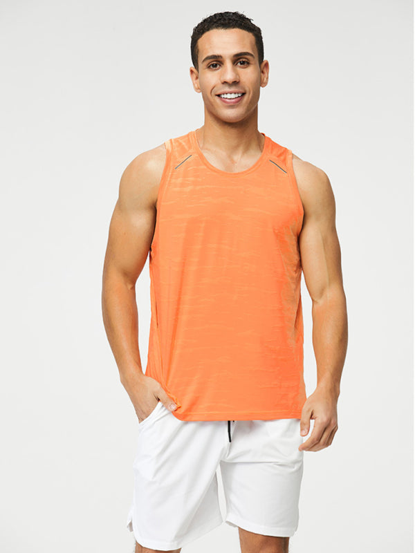 Men's loose round neck breathable and quick drying running training tank