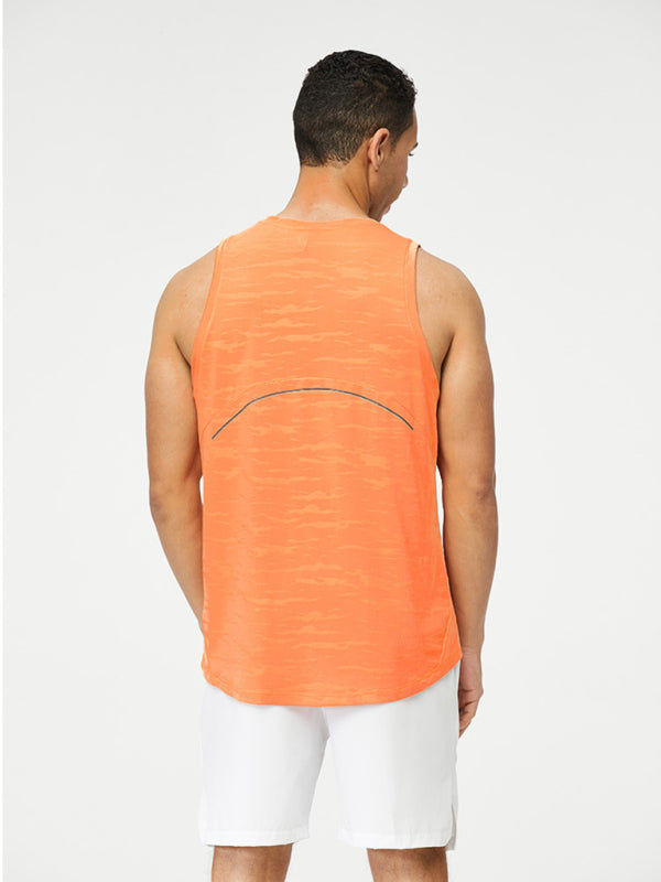 Men's loose round neck breathable and quick drying running training tank