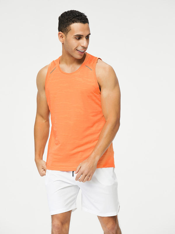 Men's loose round neck breathable and quick drying running training tank