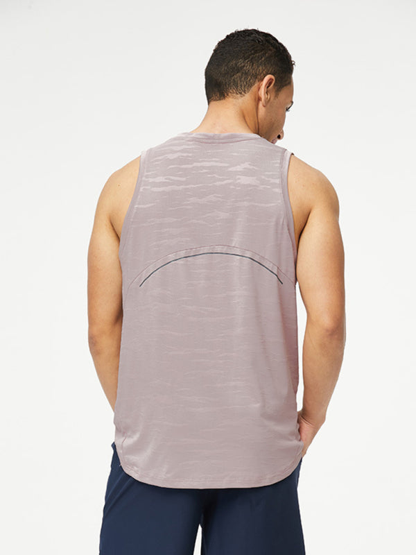Men's loose round neck breathable and quick drying running training tank