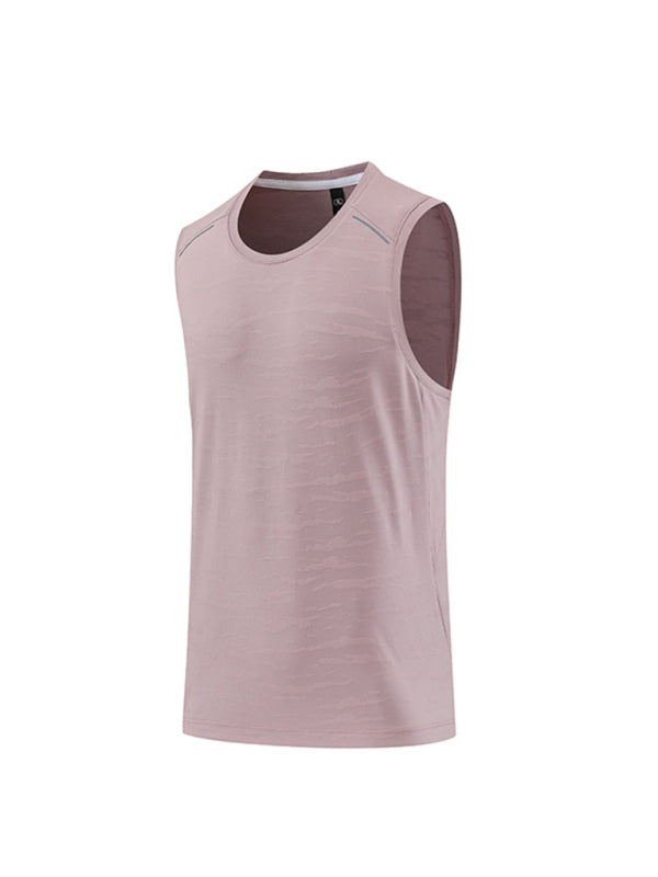 Men's loose round neck breathable and quick drying running training tank