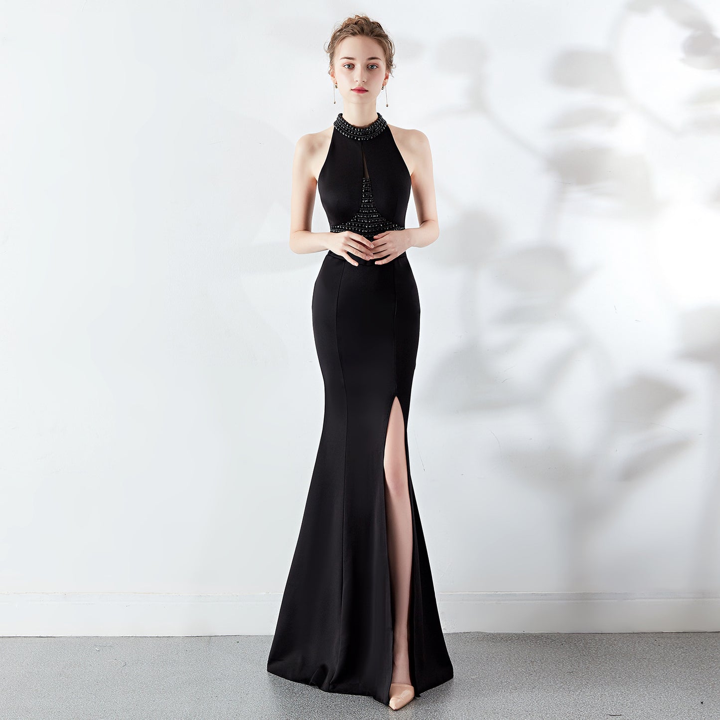 The Hollywood Haltered Beaded Dress