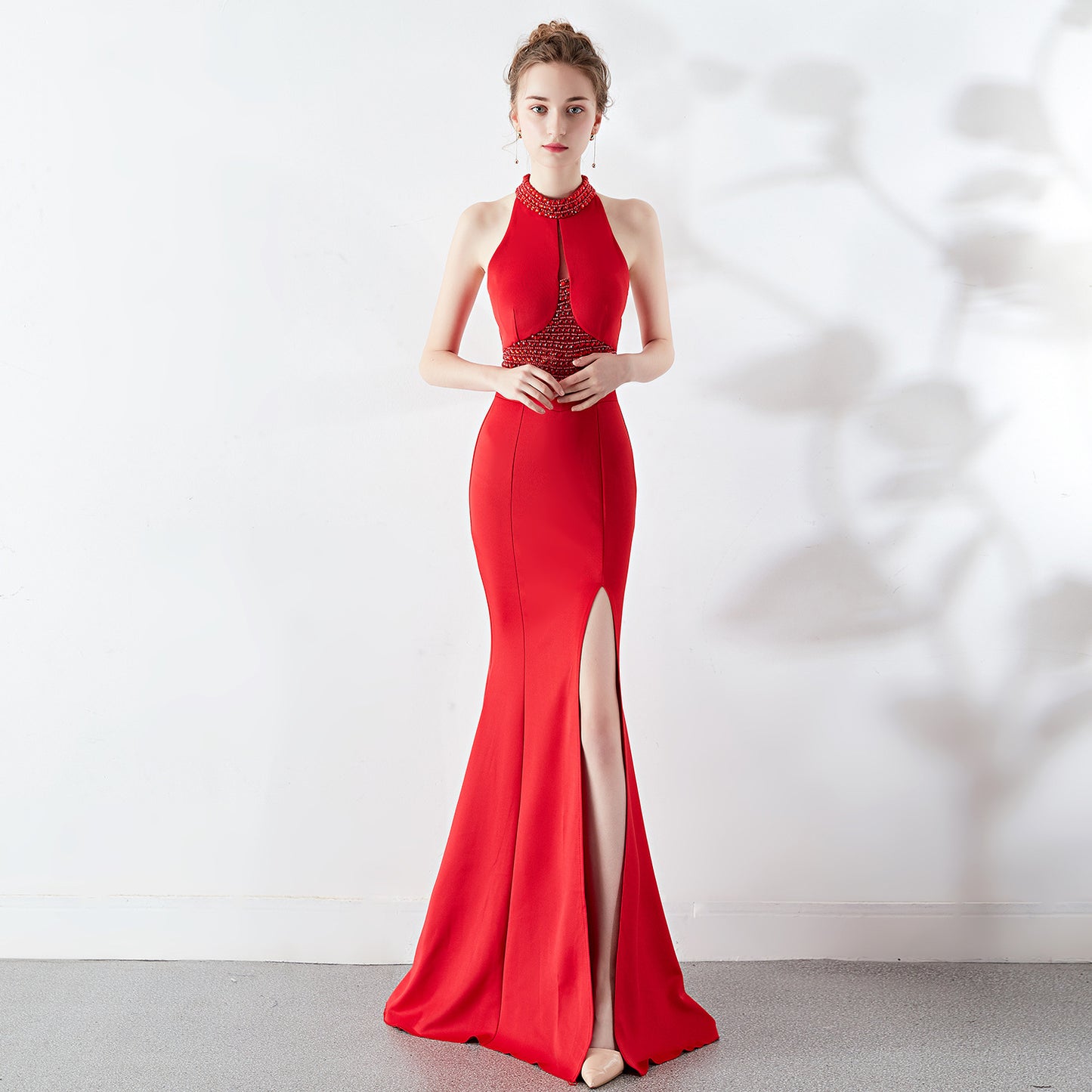 The Hollywood Haltered Beaded Dress