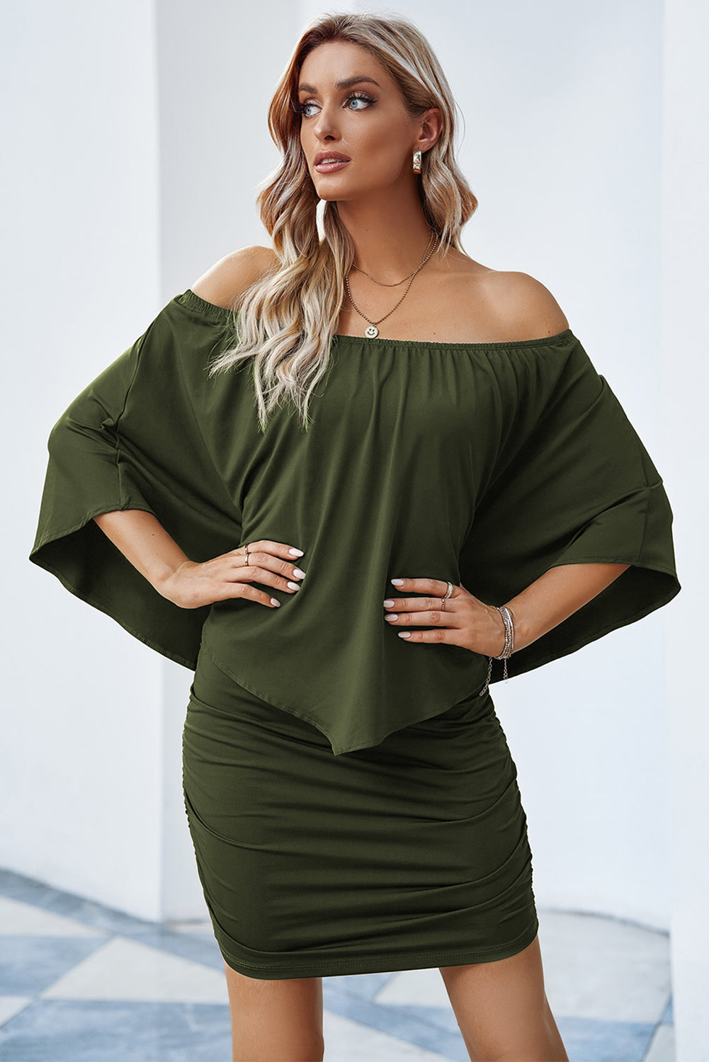 Off-Shoulder Layered Dress