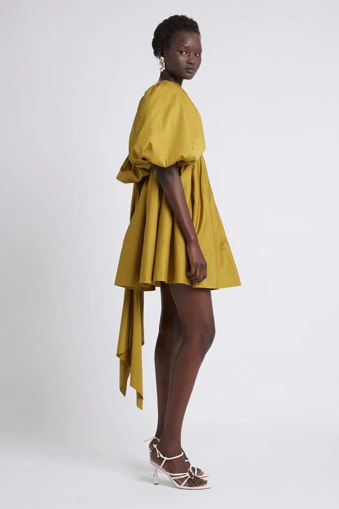 The French Retro Voluminous Sleeve Dress