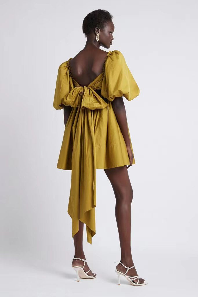 The French Retro Voluminous Sleeve Dress