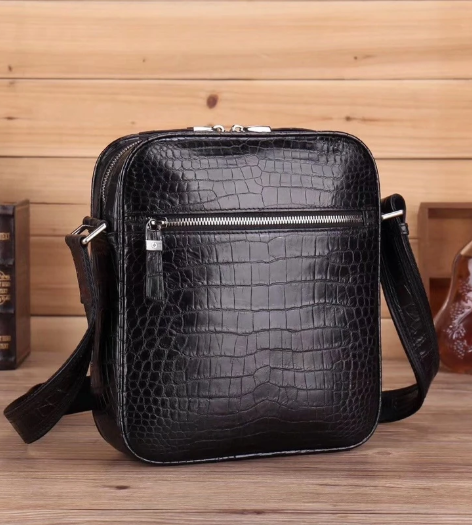 Genuine Crocodile Crossbody Messanger Bag
