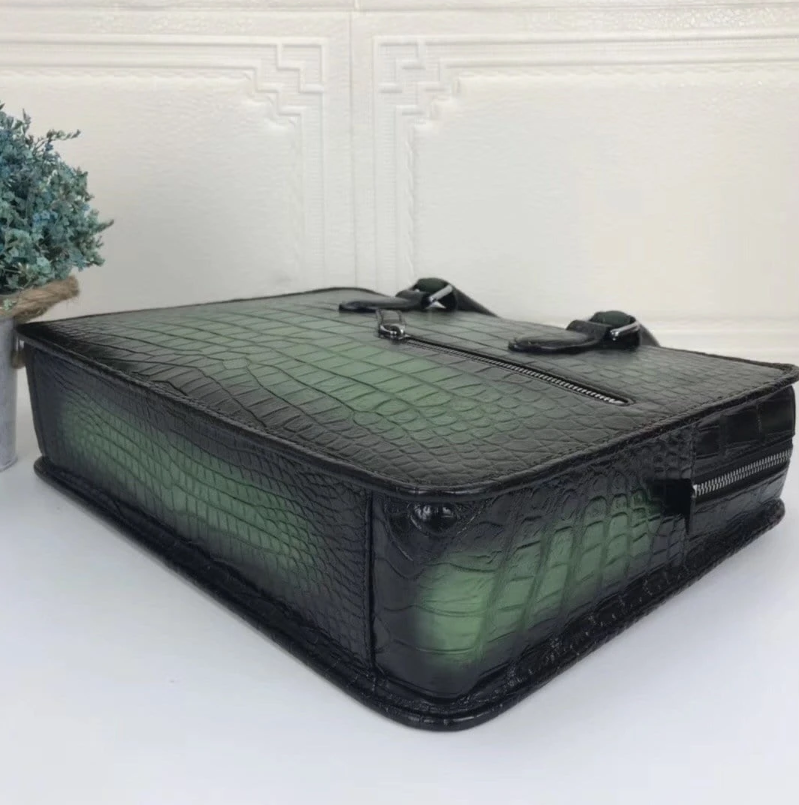 Genuine Vintage Crocodile Briefcase Laptop Bag