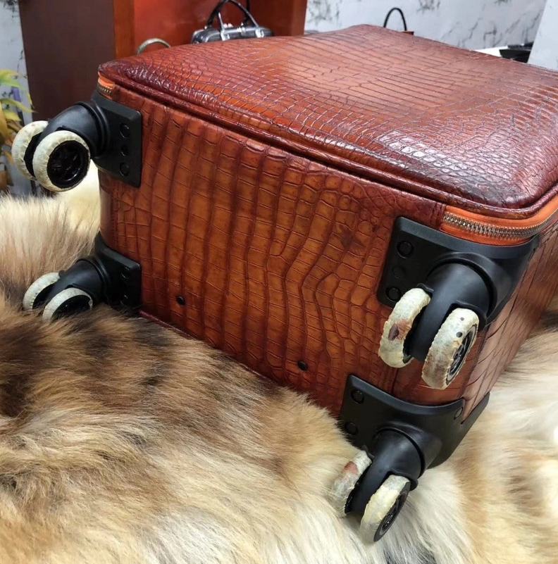 Genuine Crocodile Trolly Classic Suitcase