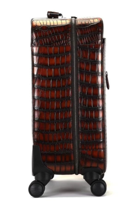 Genuine Crocodile Vintage Trolly Suitcase