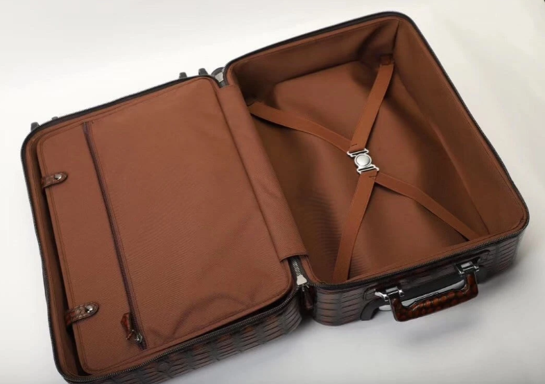 Genuine Crocodile Vintage Trolly Suitcase