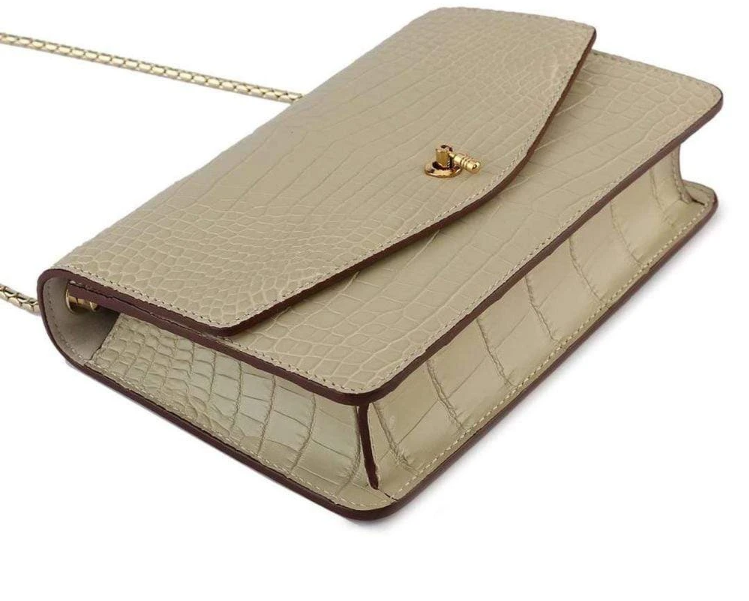 Genuine Crocodile Crossbody Mini Messenger Purse