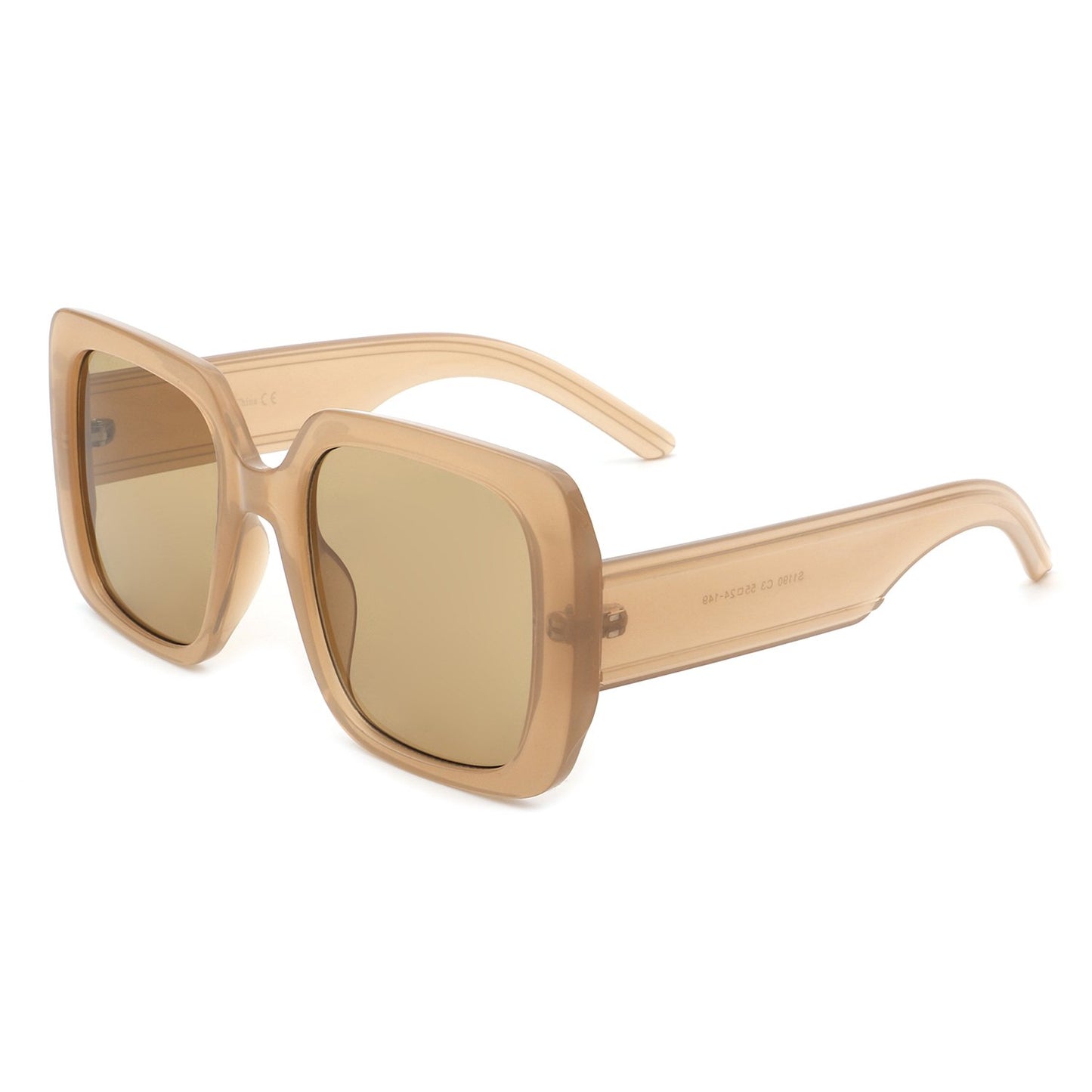 SQUARE RETRO OVERSIZE FLAT TOP SUNGLASSES