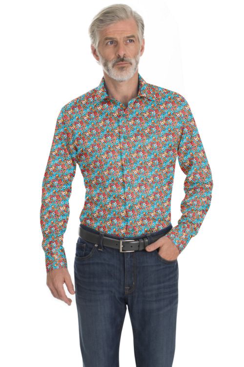 Blue Mod Paisley Stretch