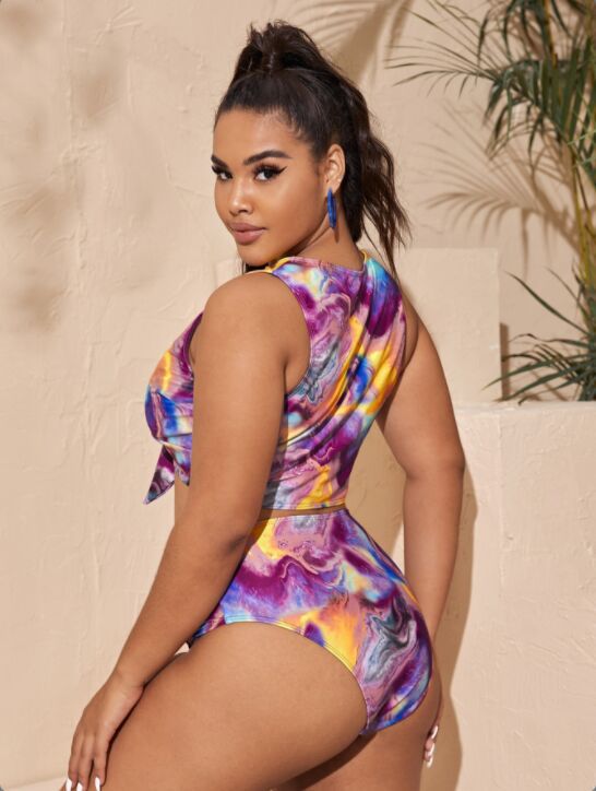 The Tie-Up Tye-Dye Two-Piece Tankini