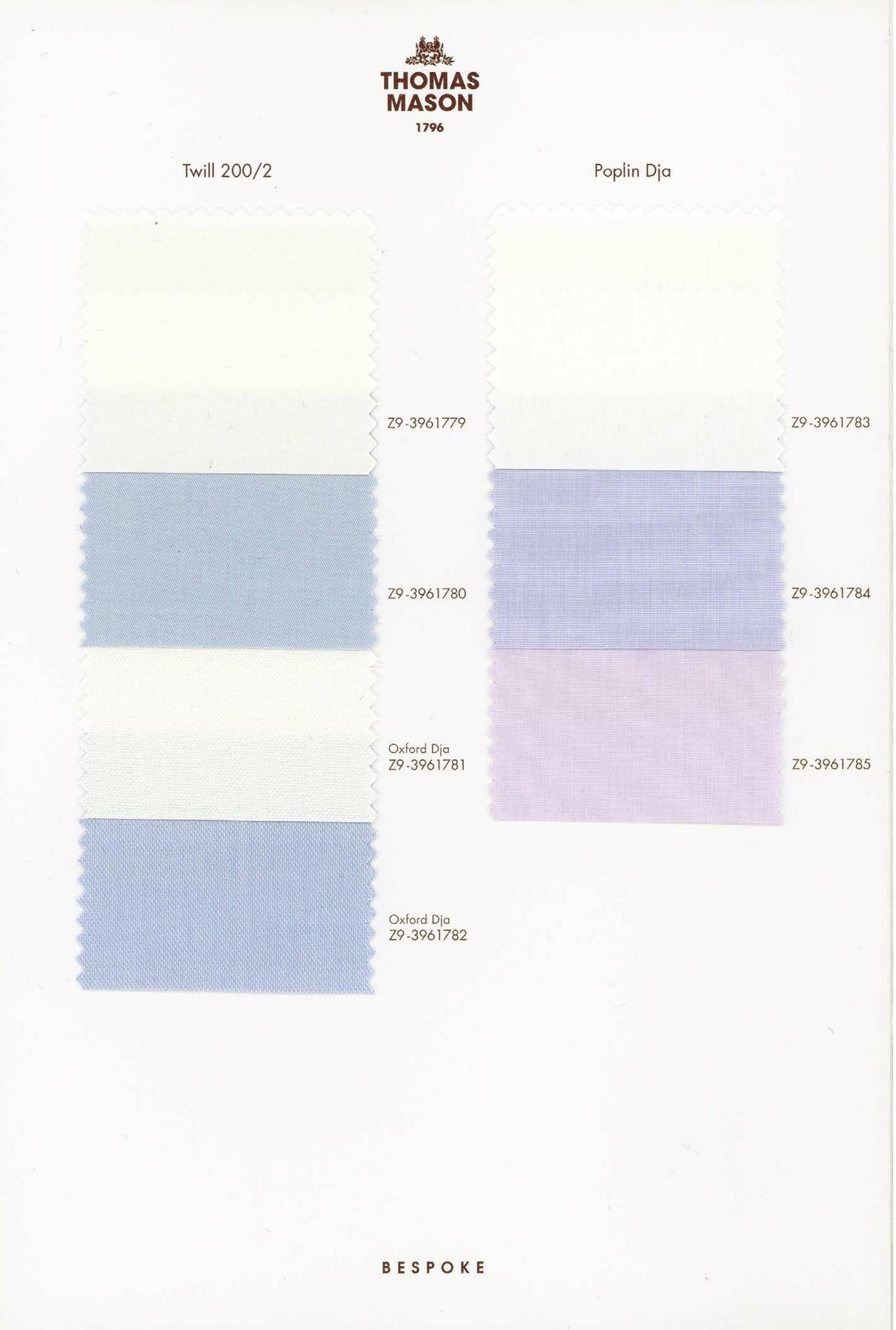 Thomas Mason 1796 Exclusive Shirting