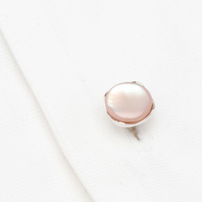 Sterling Silver Classic Formal Pink Mother of Pearl Studs