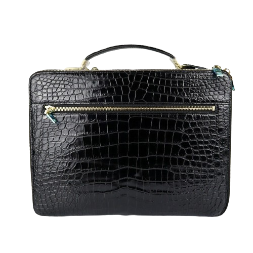 The SLK-1 Alligator Black Business Satchel