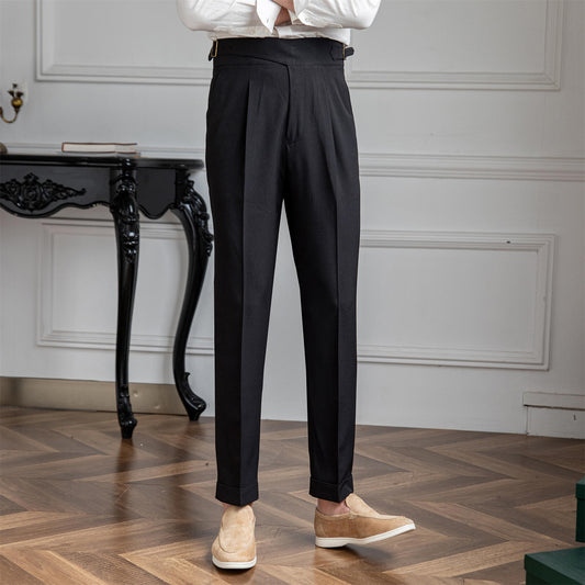 Gentry High-waisted Straight-leg Pleated Trouser