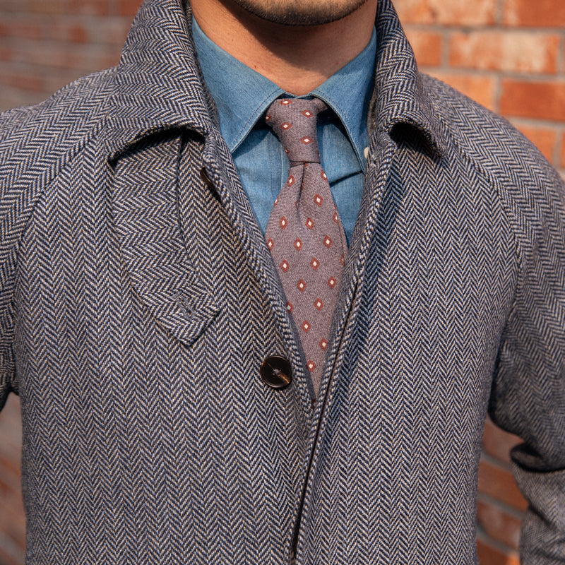 Canterbury Herringbone Slim Mid Length Coat