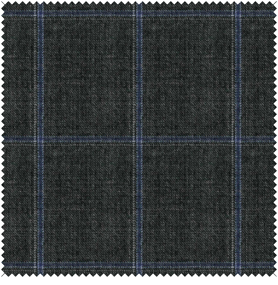 Two or Three-Piece Grey Blue Windowpane Suit