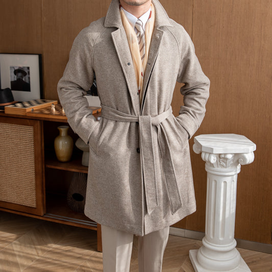 English Winter Casual Mid-length Coat