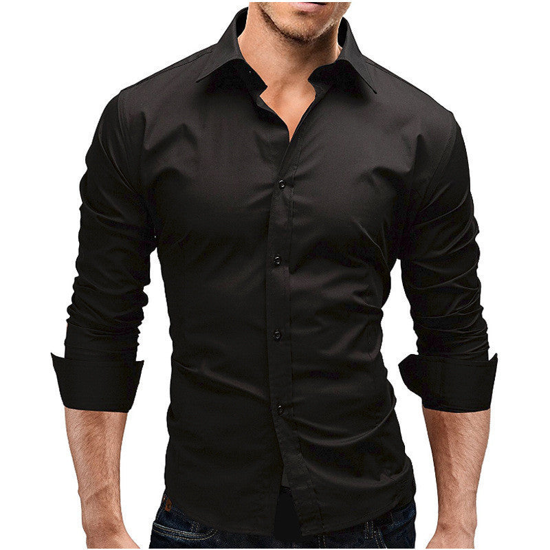X Slim Long-sleeved Solid Shirt