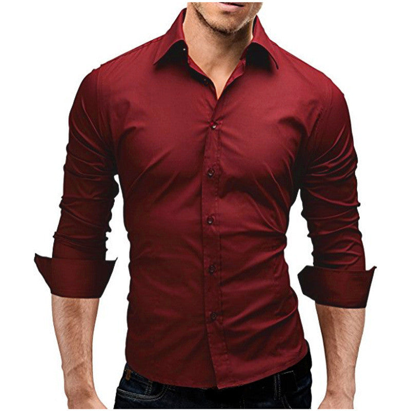 X Slim Long-sleeved Solid Shirt
