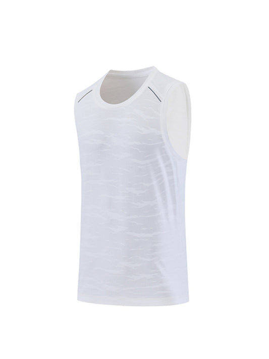 Men's loose round neck breathable and quick drying running training tank