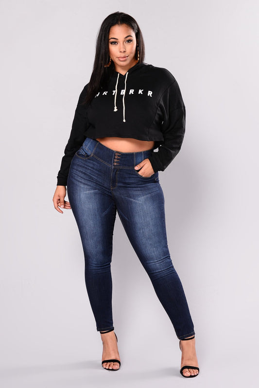 The High Waist Triple Button Slim Fit Skinny Jean