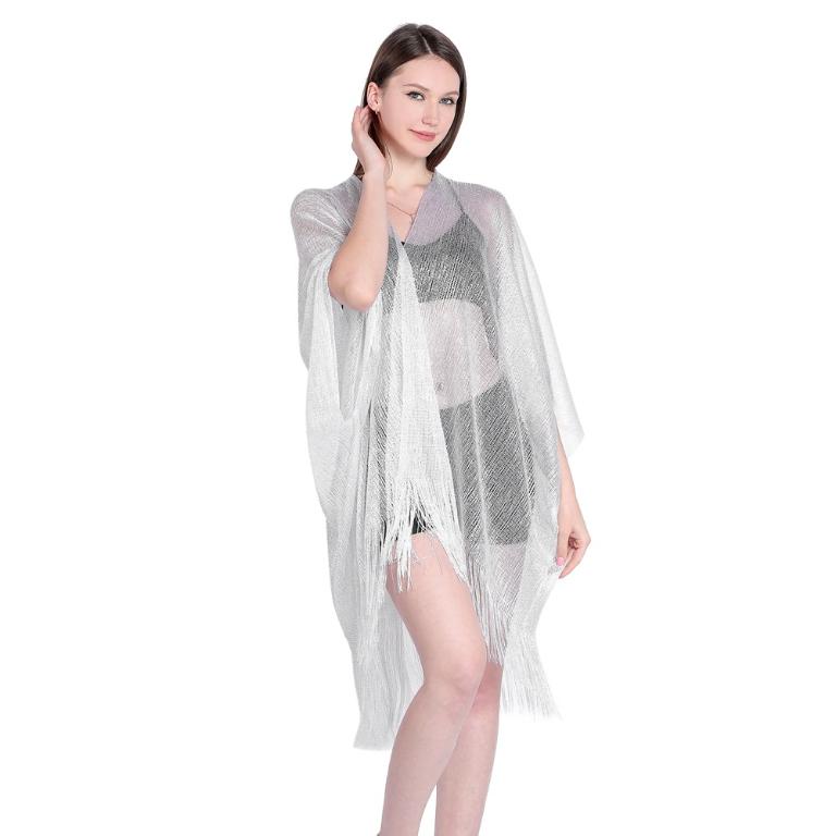 The Shimmer Fray See-Through Swimsuit Cover-Up Tunic