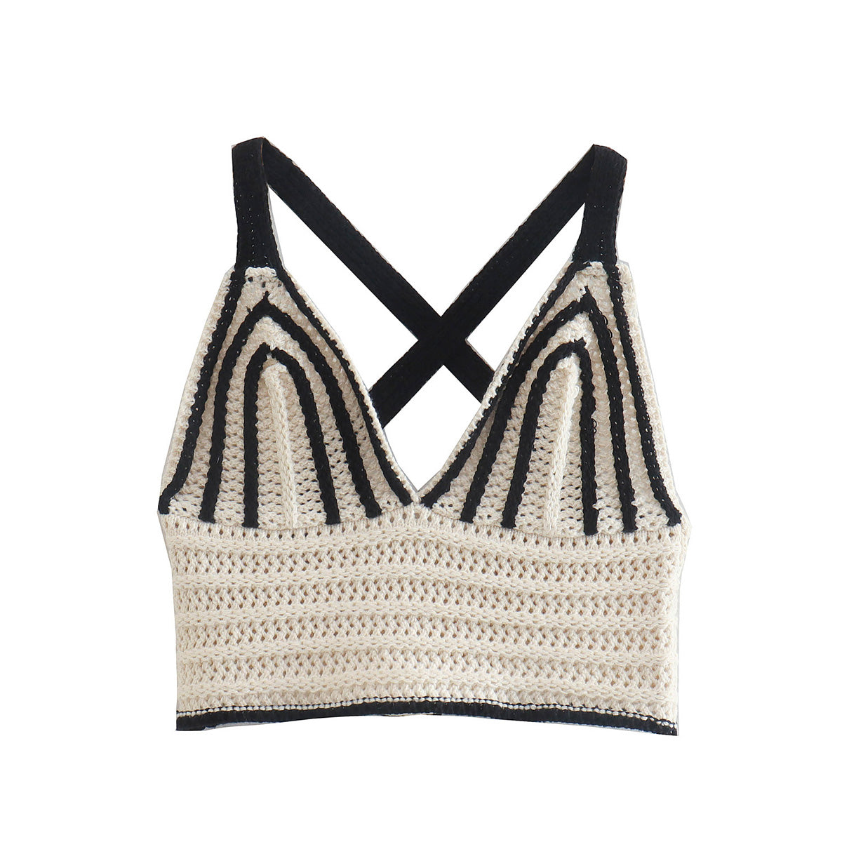 The Nassau Knitted Crochet Cropped Halter Top