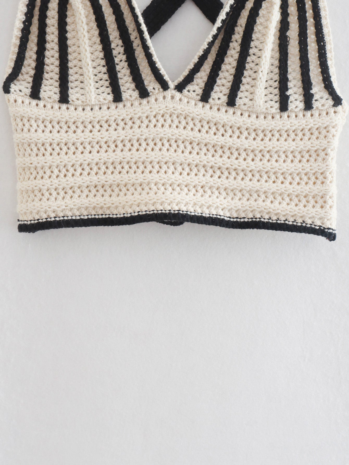 The Nassau Knitted Crochet Cropped Halter Top