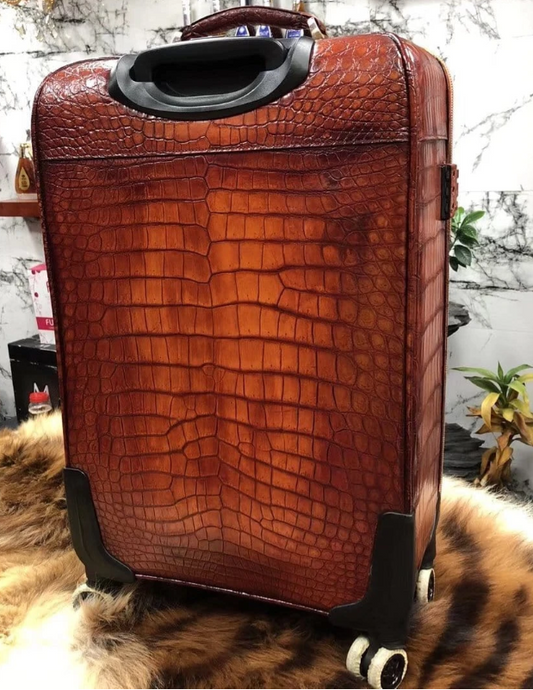 Genuine Crocodile Trolly Classic Suitcase