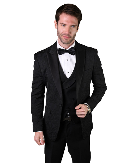 The Statement Bellagio Jacquard Three-Piece Tuxedo